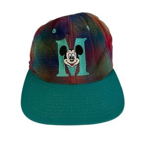 Vintage Disney Mickey Mouse Colorful Plaid Hat